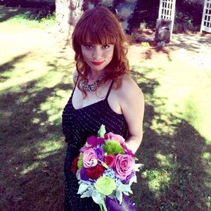 Adrianna Pappell Beaded Art Deco Blouson Gown